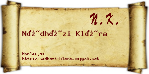 Nádházi Klára névjegykártya